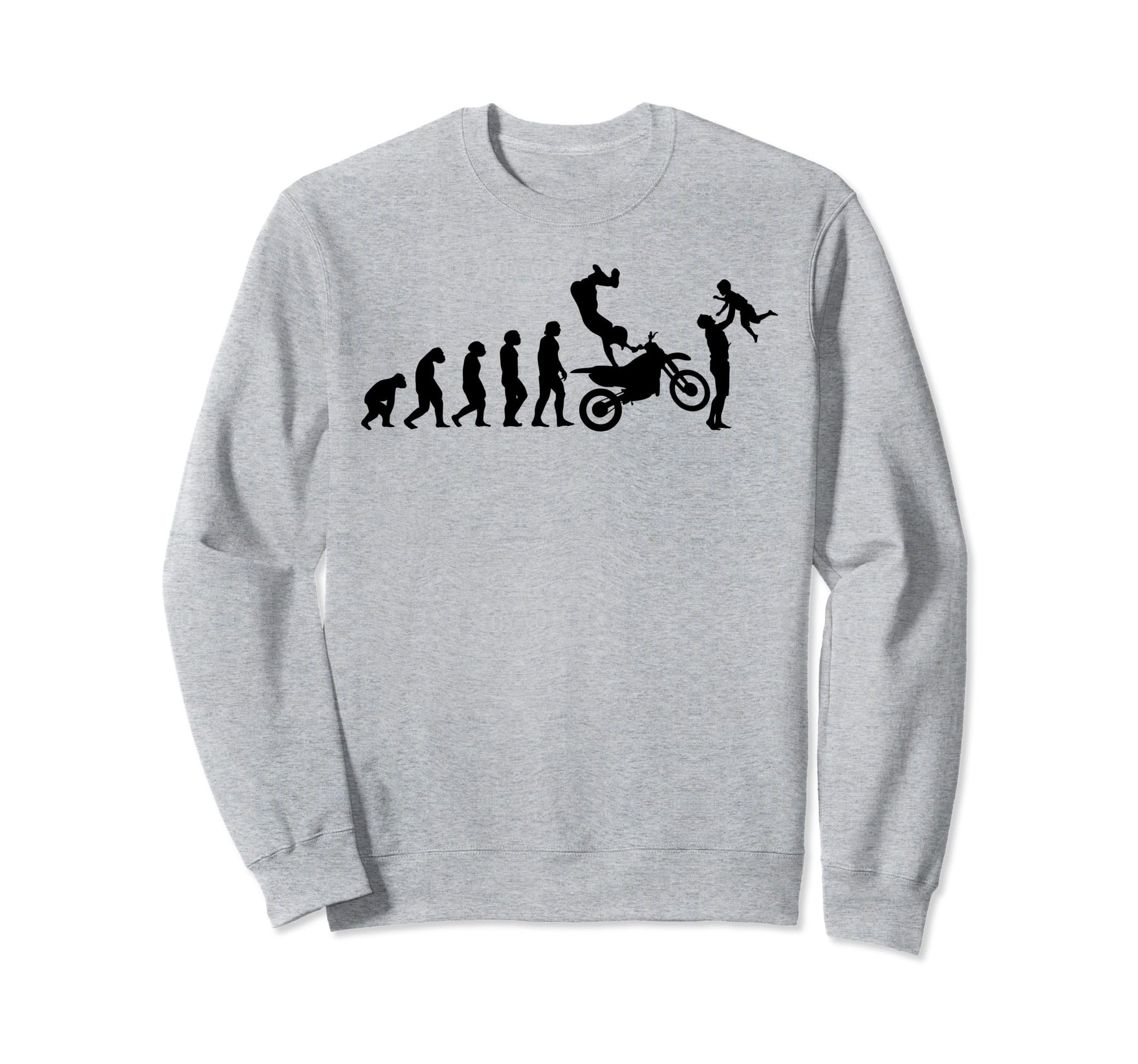 Biker Evolution Dad Motorcyclist Sweatshirt - Graphic Print for Adults - T-Shirt, Sweatshirt, Hoodie