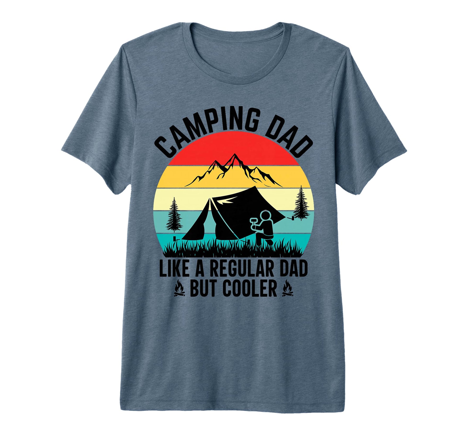 Mens Camping Dad Fathers Day Dad T-Shirt - Aesthetic Graphic for Adults - T-Shirt, Sweatshirt, Hoodie