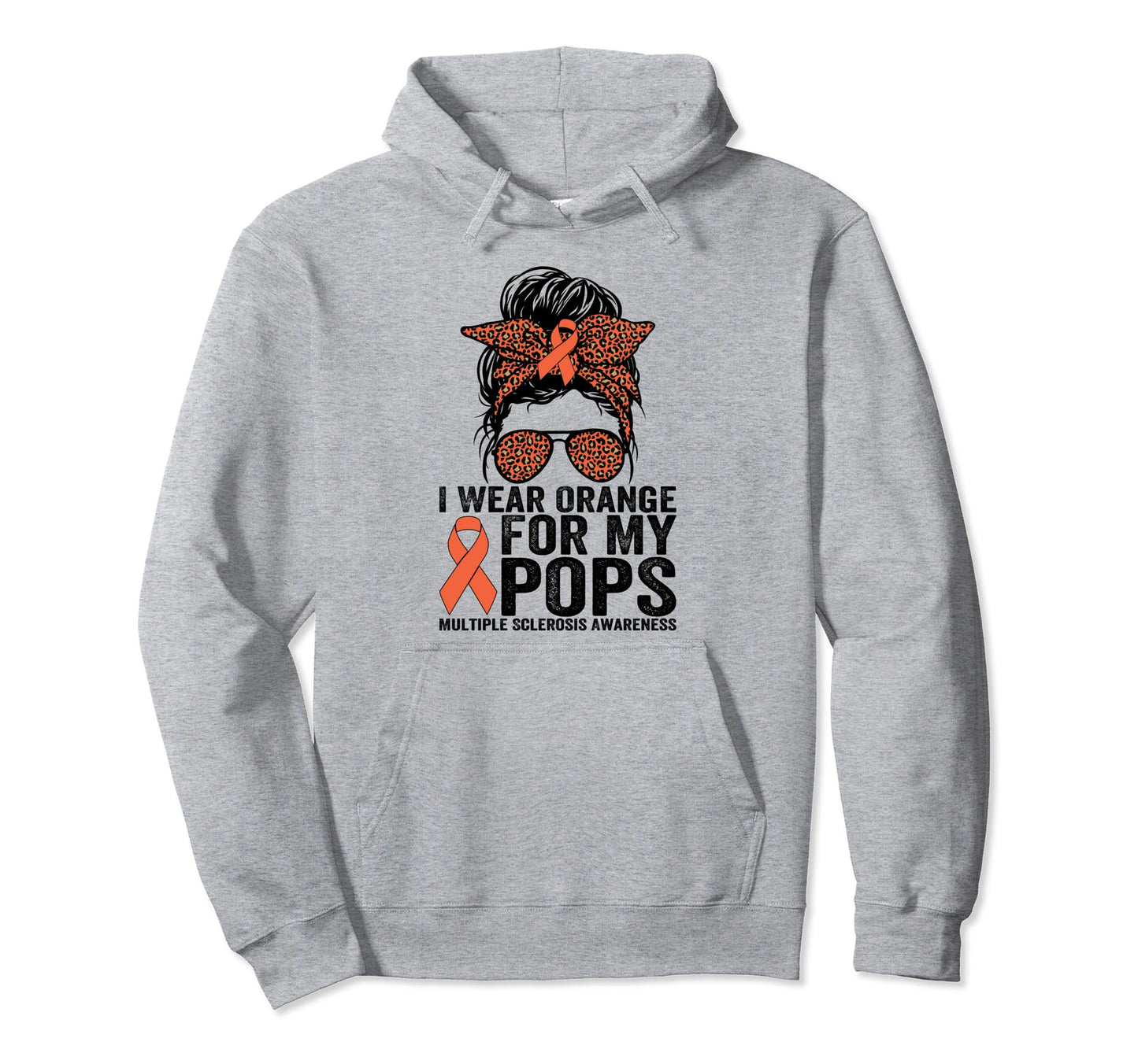 I Wear Orange My Pops Leopard Hoodie - Casual Everyday Wear Unisex - T-Shirt, Sweatshirt, Hoodie