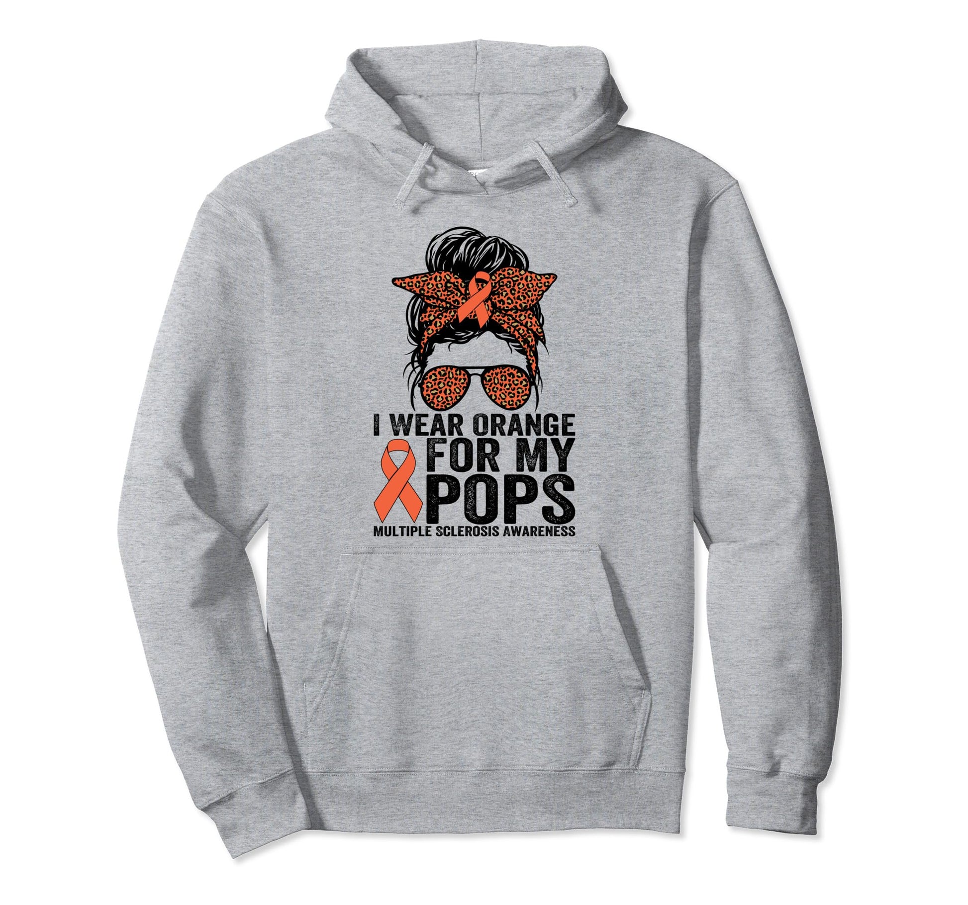 I Wear Orange My Pops Leopard Hoodie - Casual Everyday Wear Unisex - T-Shirt, Sweatshirt, Hoodie