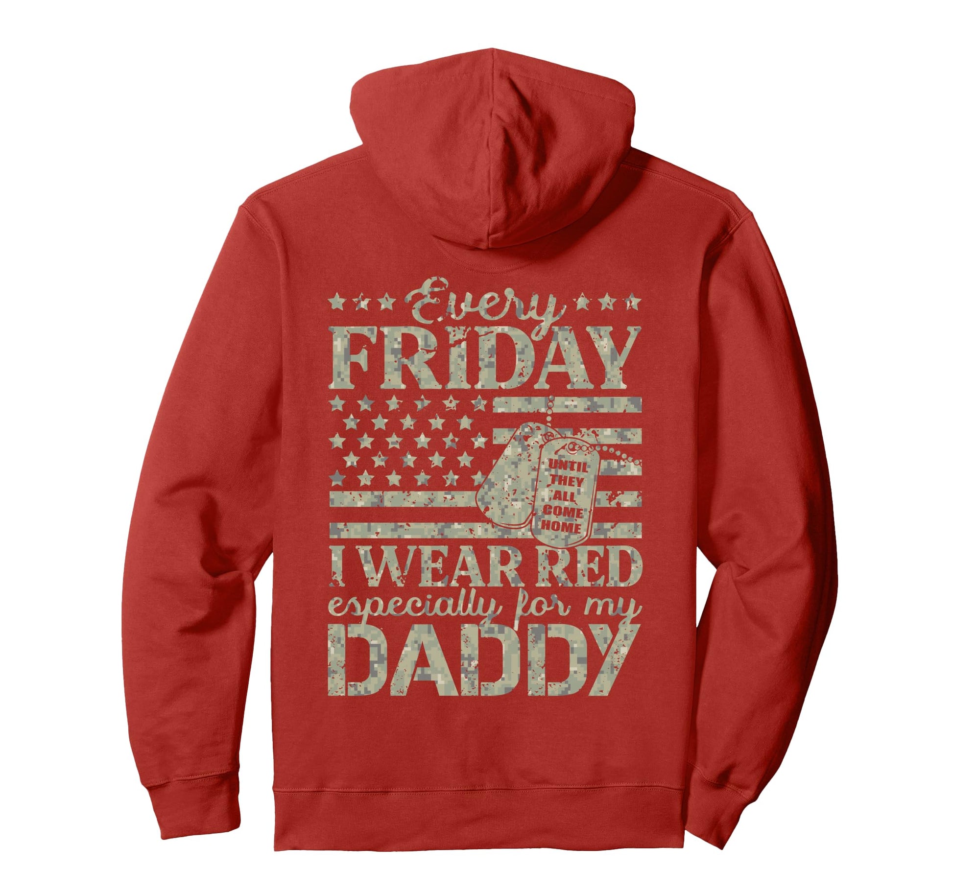 Every Friday I Wear Red Support Daddy Hoodie - Aesthetic Graphic Unisex - T-Shirt, Sweatshirt, Hoodie