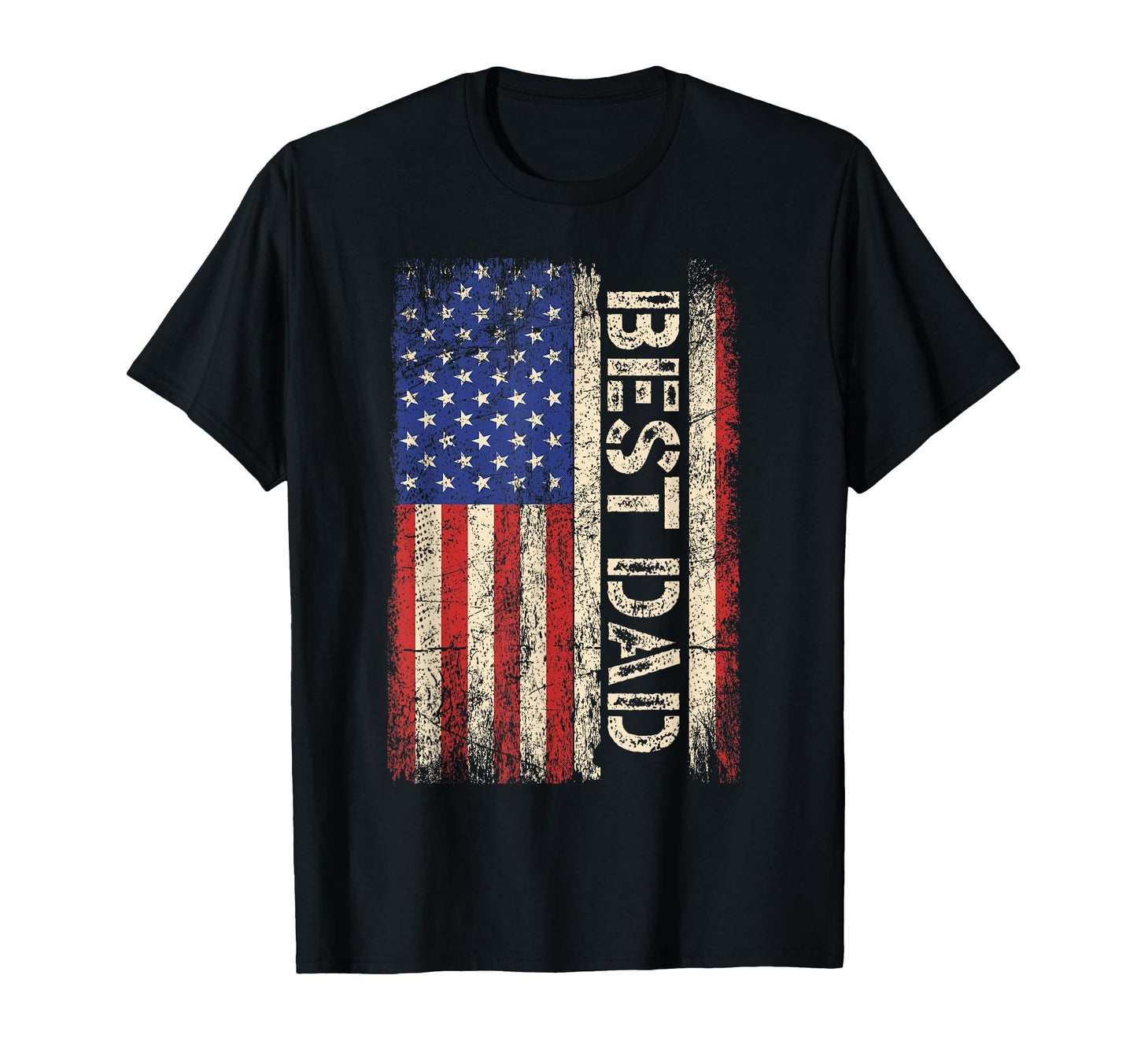Best Dad Ever Us American Flag T-Shirt - Fun Novelty Design Men Women - T-Shirt, Sweatshirt, Hoodie
