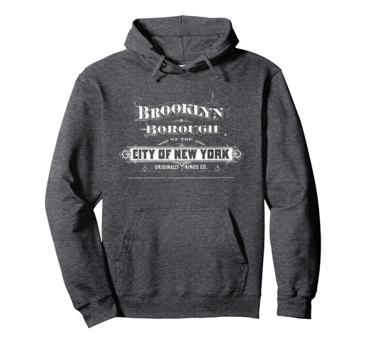 Brooklyn Typography Hoodie - Graphic Print Unisex - T-Shirt, Sweatshirt, Hoodie