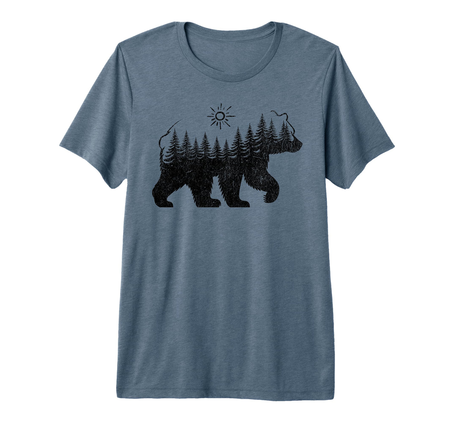Forest Bear Camping Fishing Fathers T-Shirt - Minimalist Print Men Women - T-Shirt, Sweatshirt, Hoodie