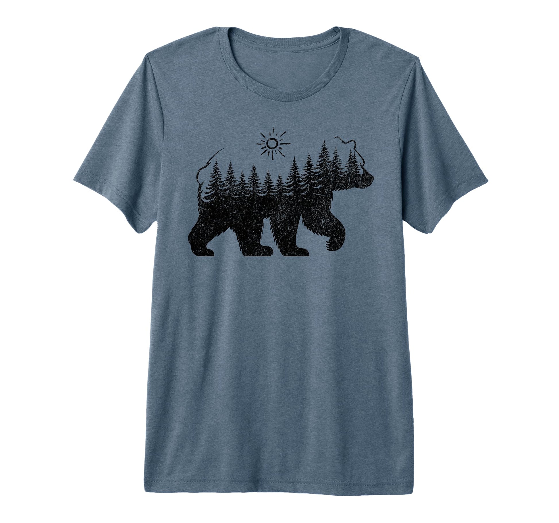 Forest Bear Camping Fishing Fathers T-Shirt - Minimalist Print Men Women - T-Shirt, Sweatshirt, Hoodie