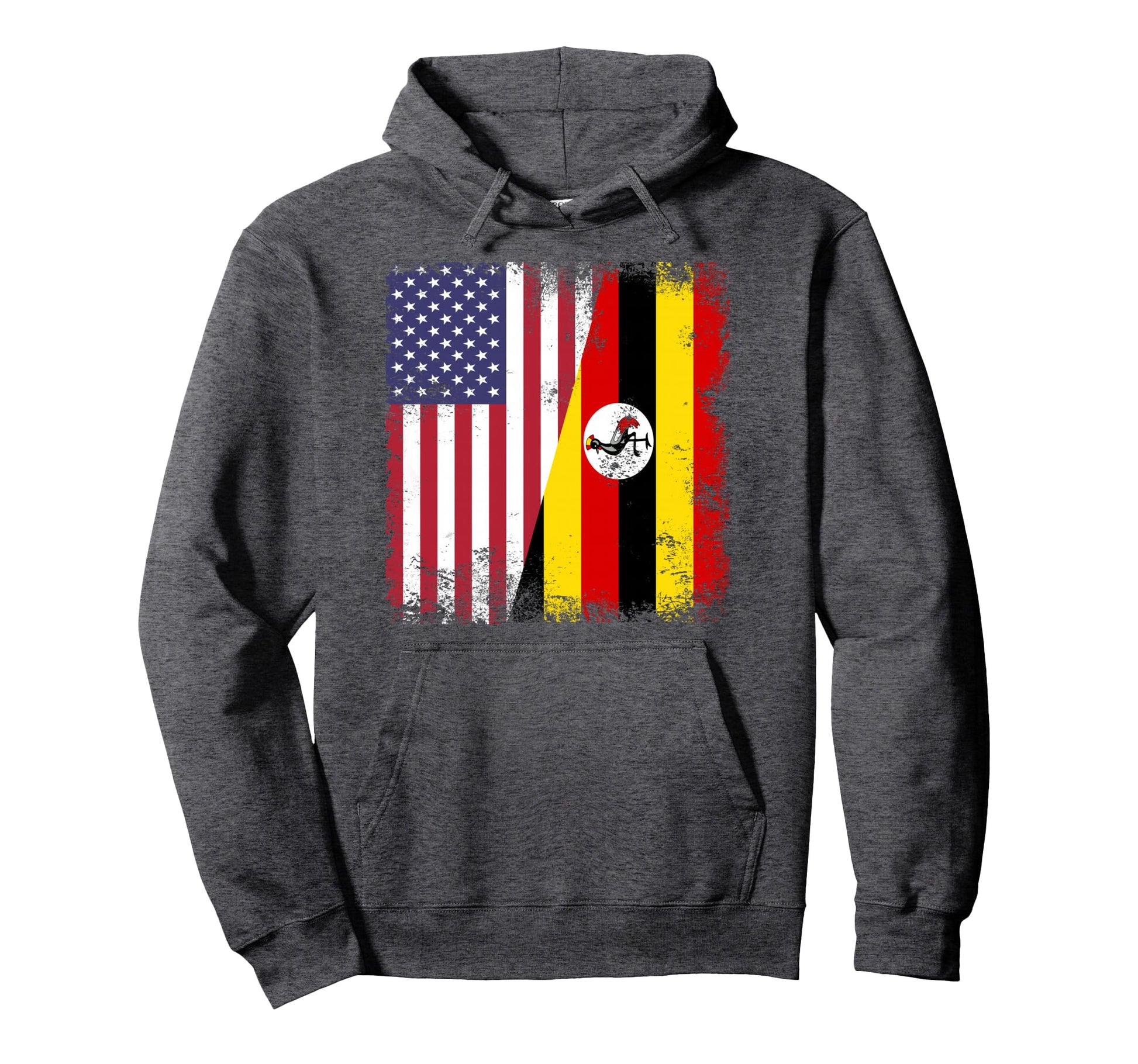 Half Ugandan Flag Uganda Usa Gift Hoodie - Custom Art Print Unisex - T-Shirt, Sweatshirt, Hoodie