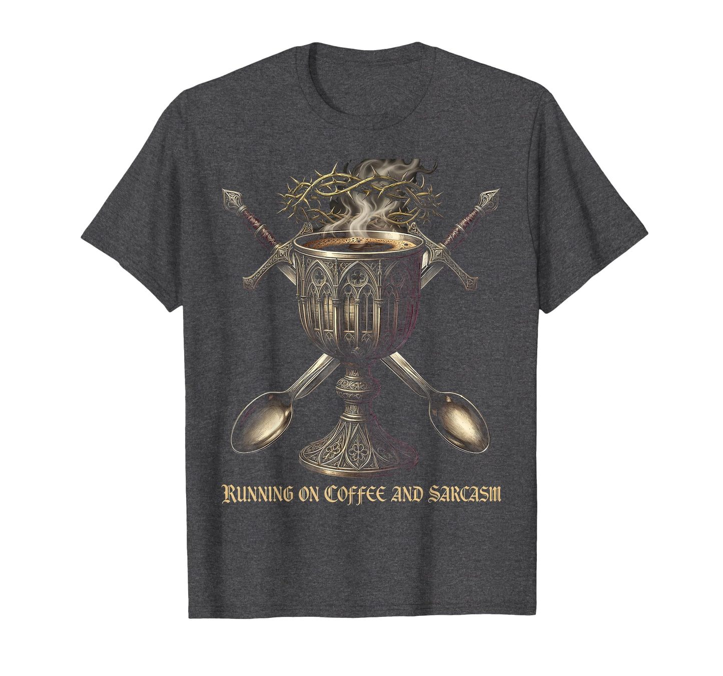 Running Coffee And Sarcasm Funny Dad T-Shirt - Unique Graphic Men Women - T-Shirt, Sweatshirt, Hoodie
