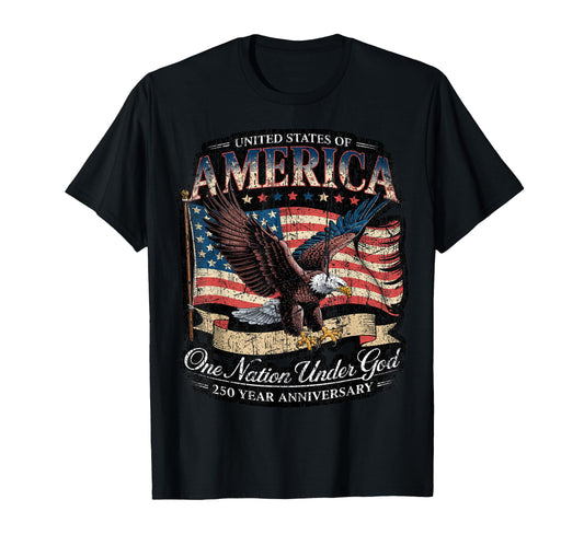 250 Year American Flag Womens T-Shirt - Aesthetic Graphic for Adults - T-Shirt, Sweatshirt, Hoodie
