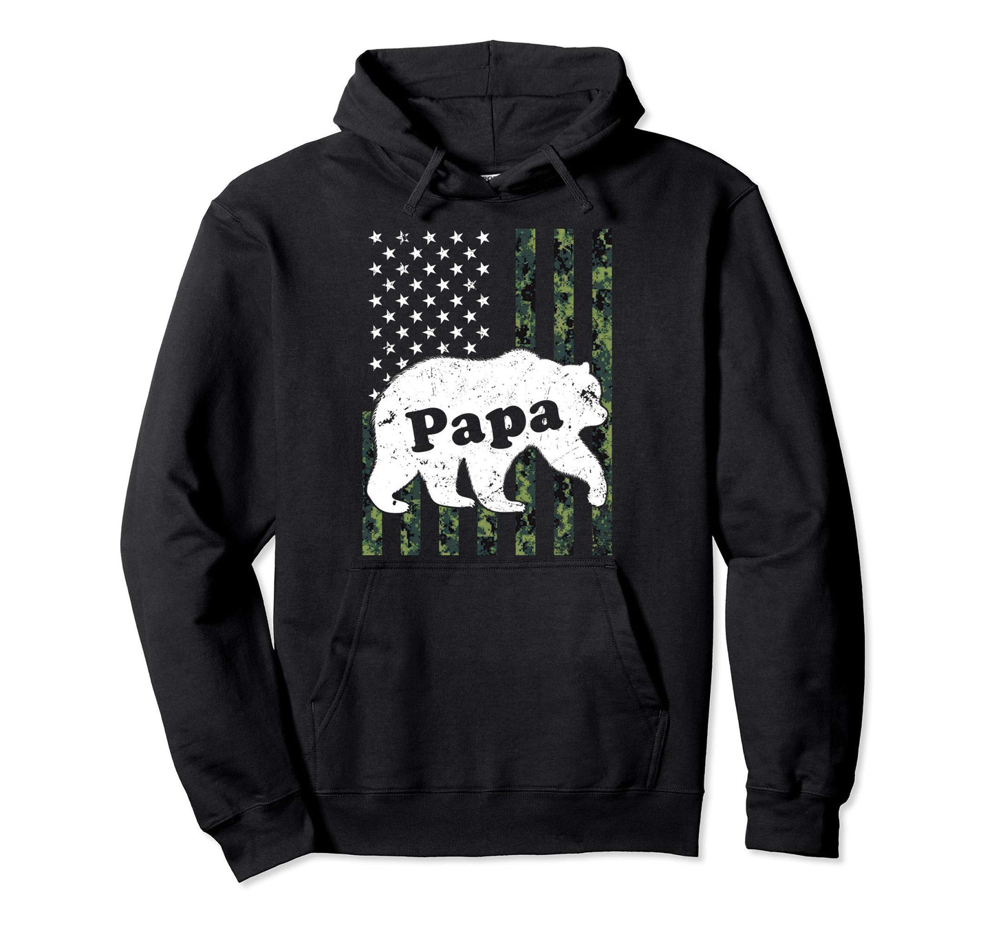 Mens Papa Bear Camouflage Usa American Hoodie - Graphic Print for Adults - T-Shirt, Sweatshirt, Hoodie