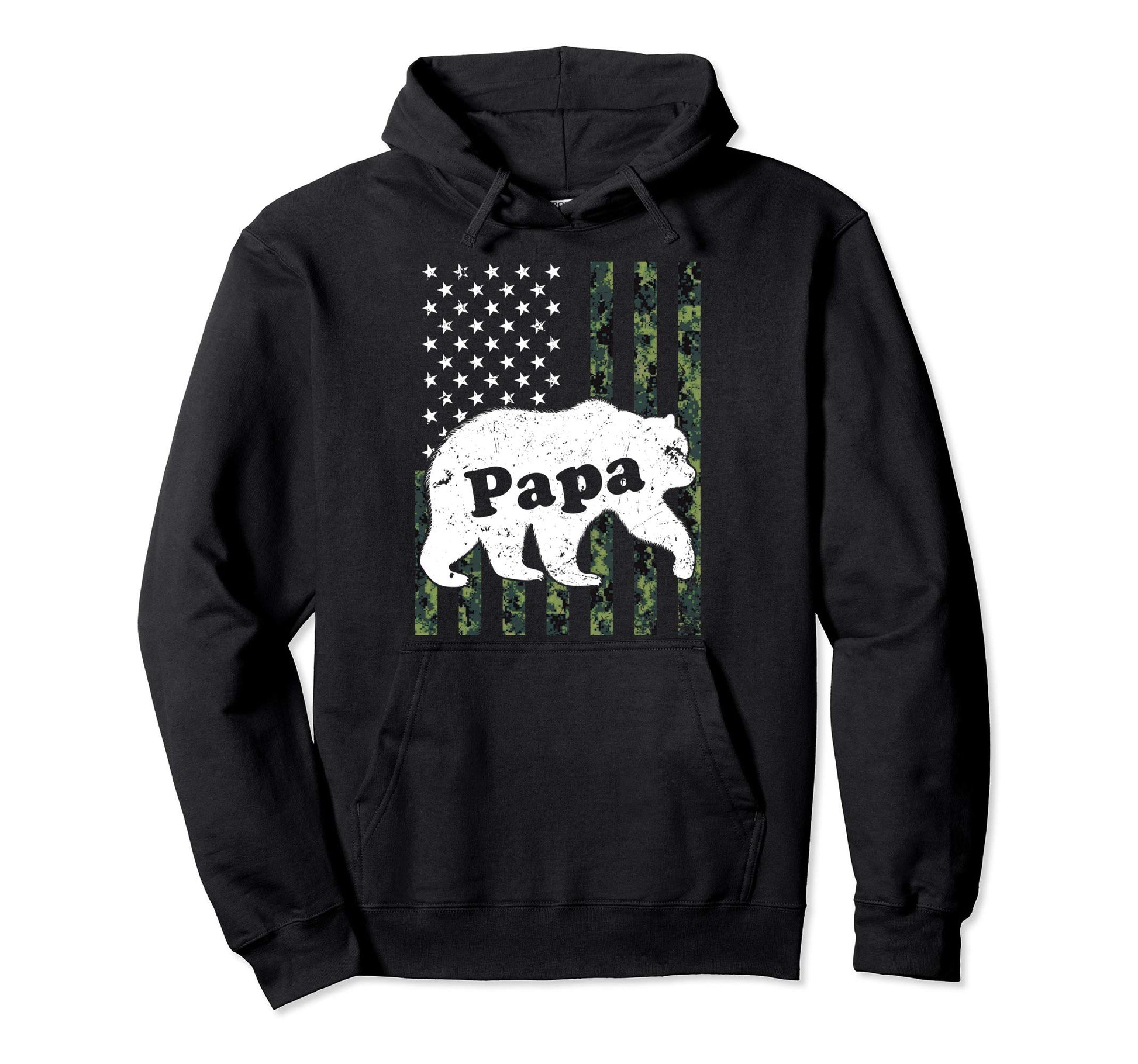 Mens Papa Bear Camouflage Usa American Hoodie - Graphic Print for Adults - T-Shirt, Sweatshirt, Hoodie