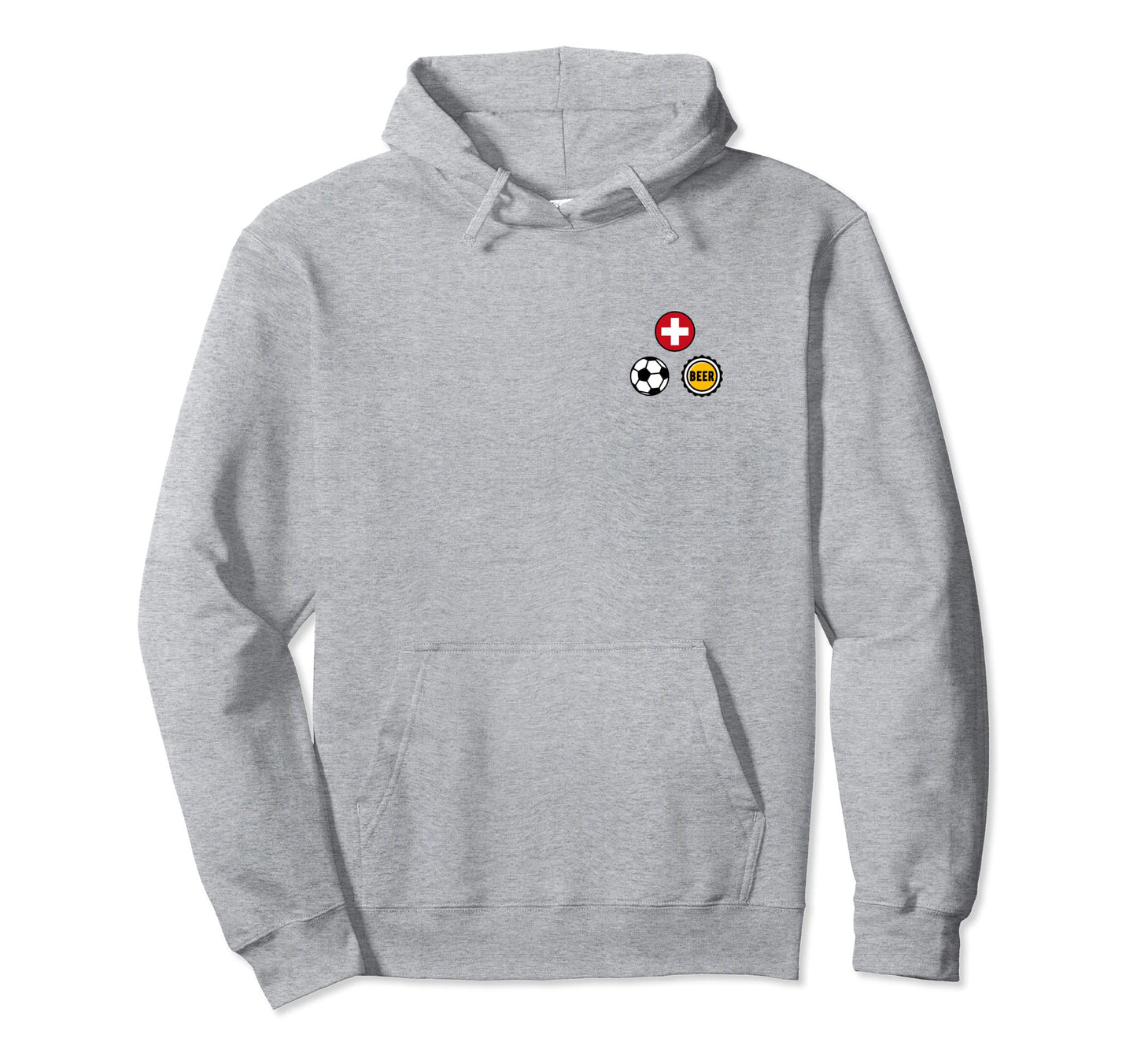 Switzerland Flag Soccer Beer Pocket Hoodie - Fun Novelty Design Unisex - T-Shirt, Sweatshirt, Hoodie