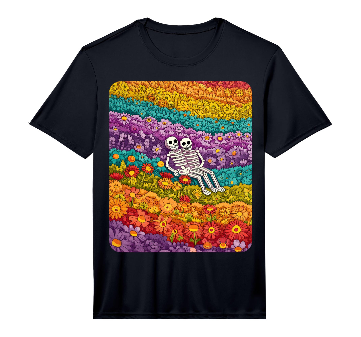 Pop Art Skeleton Lovers Rainbow T-Shirt - Casual Everyday Wear Men Women - T-Shirt, Sweatshirt, Hoodie