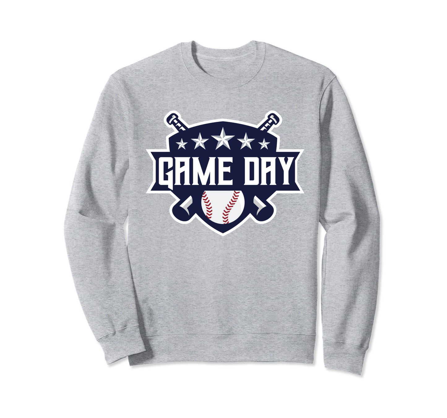 Baseball Game Day Sports Blue Stars Sweatshirt - Graphic Print for Adults - T-Shirt, Sweatshirt, Hoodie
