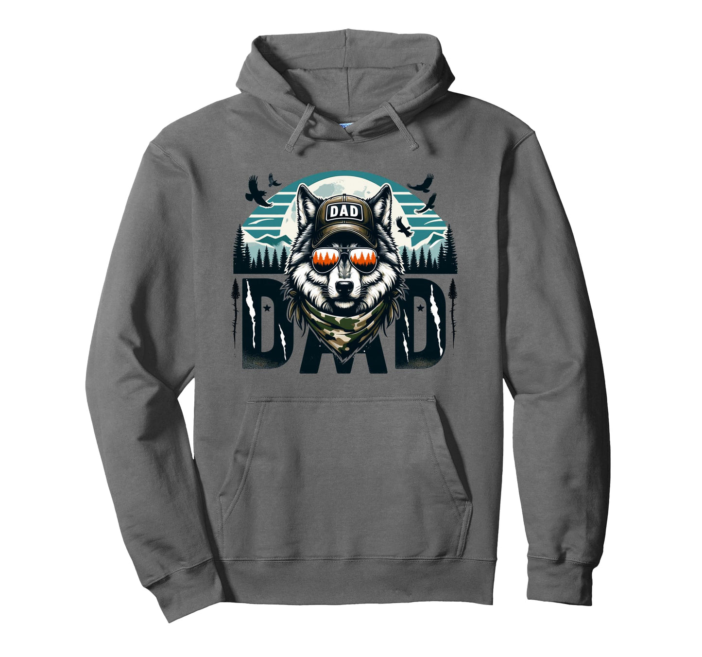 Funny Wolf Dad Wolf Lovers Camping Daddy Hoodie - Streetwear Style Unisex - T-Shirt, Sweatshirt, Hoodie