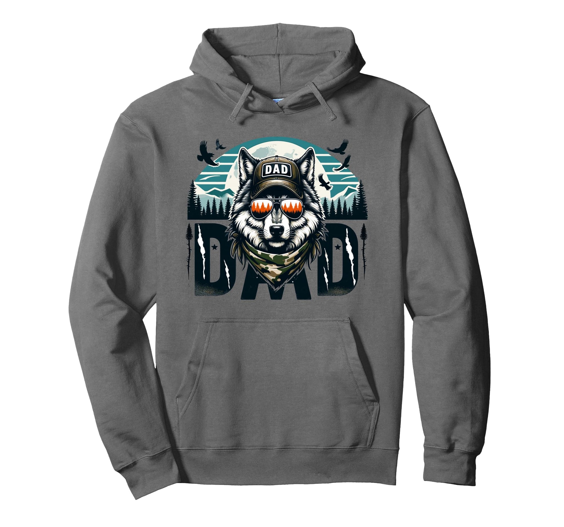 Funny Wolf Dad Wolf Lovers Camping Daddy Hoodie - Streetwear Style Unisex - T-Shirt, Sweatshirt, Hoodie