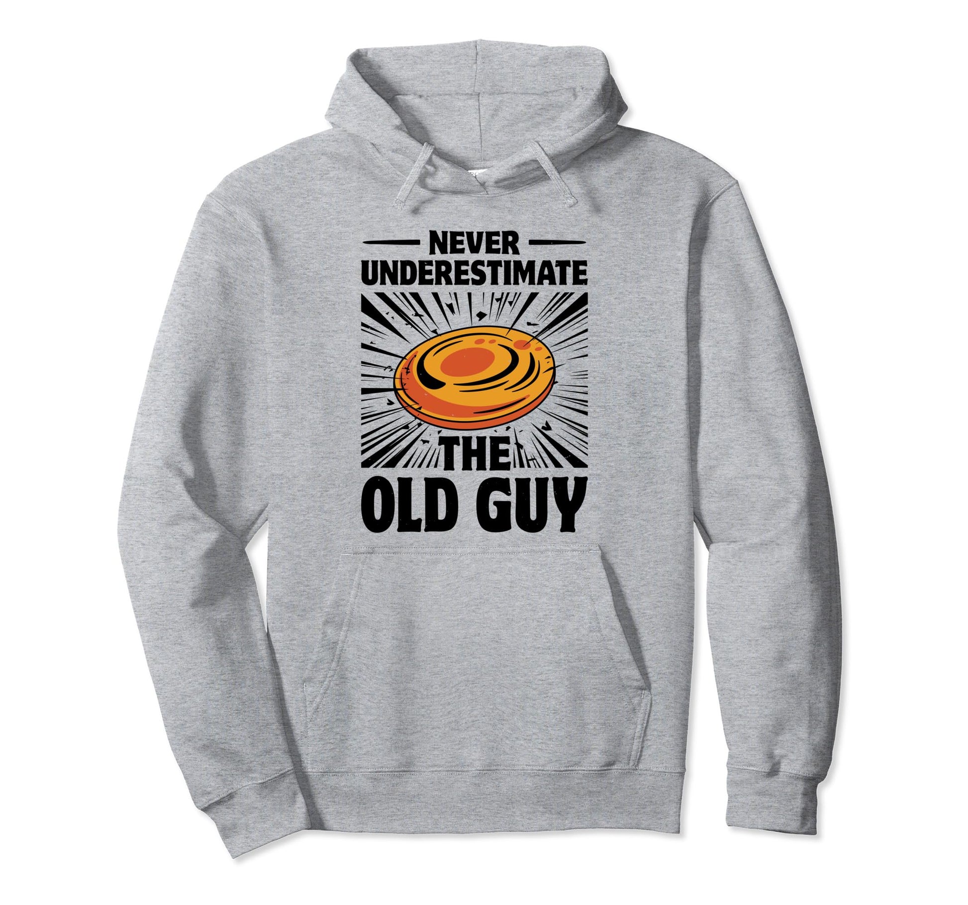 Never Underestimate Old Guy Disc Golf Hoodie - Custom Art Print Unisex - T-Shirt, Sweatshirt, Hoodie