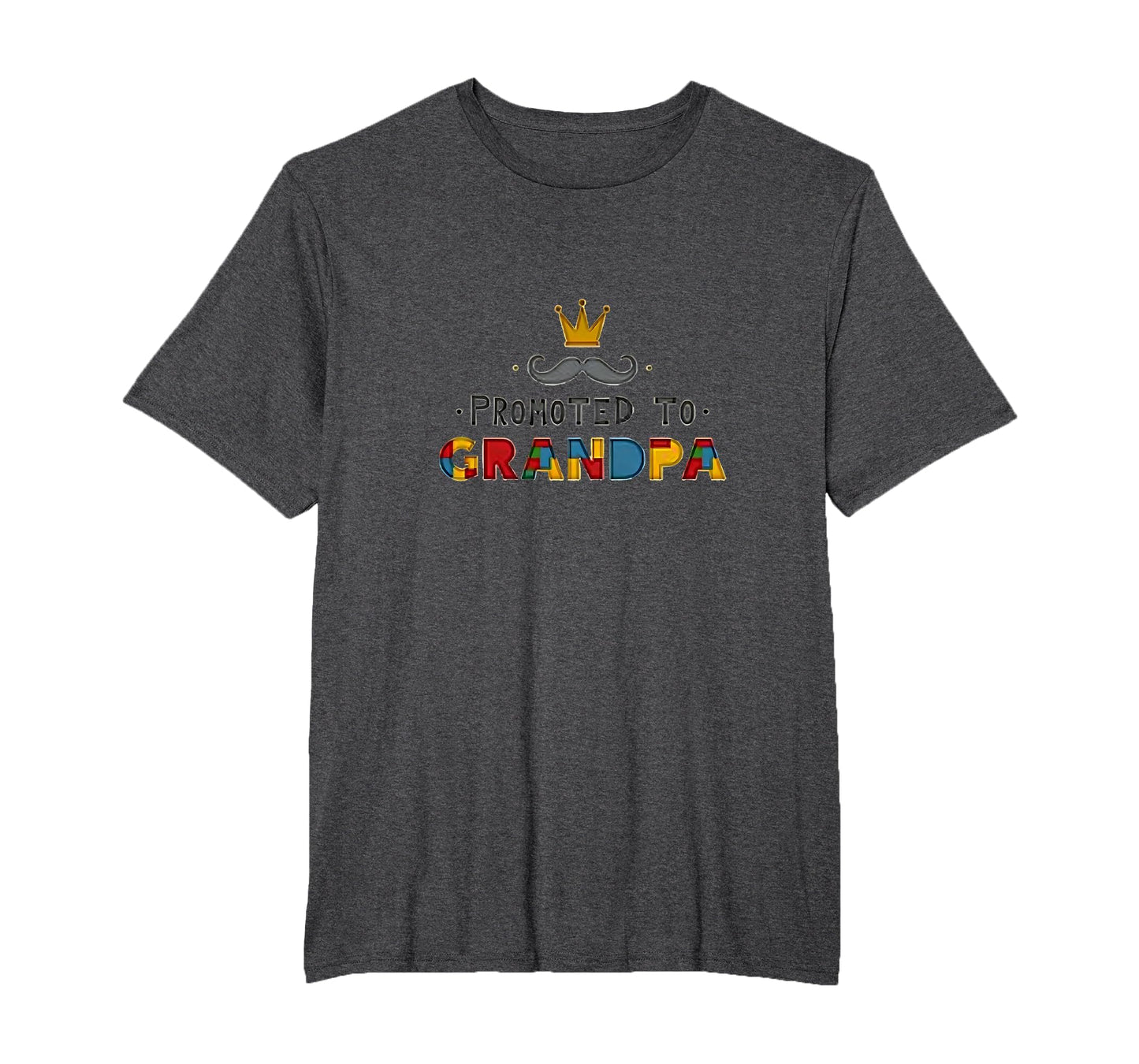 Promoted To Grandpa Royal Mustache T-Shirt - Novelty Apparel for Adults - T-Shirt, Sweatshirt, Hoodie