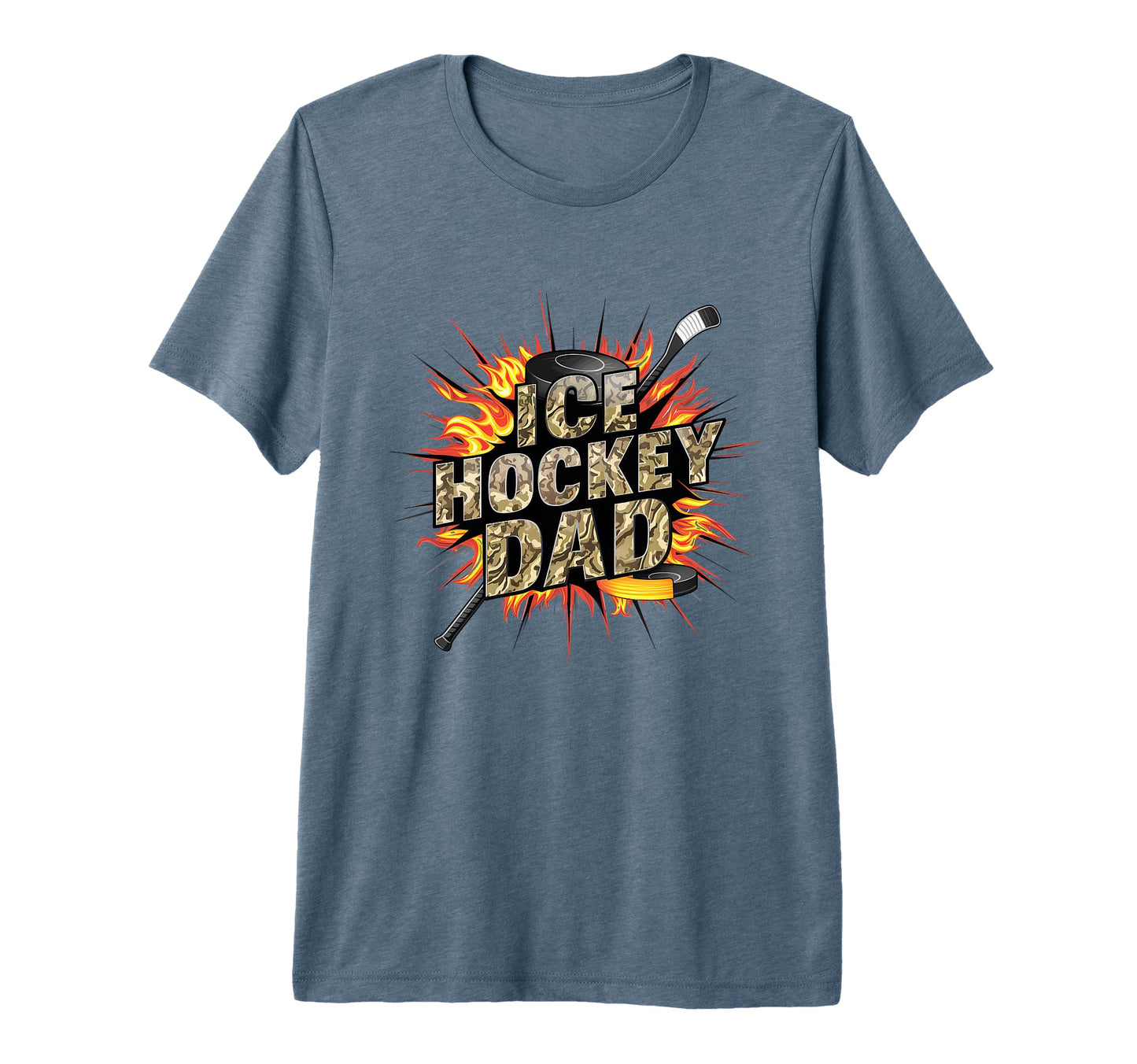 Ice Hockey Dad Player Tri Blend T-Shirt - Minimalist Print Unisex - T-Shirt, Sweatshirt, Hoodie