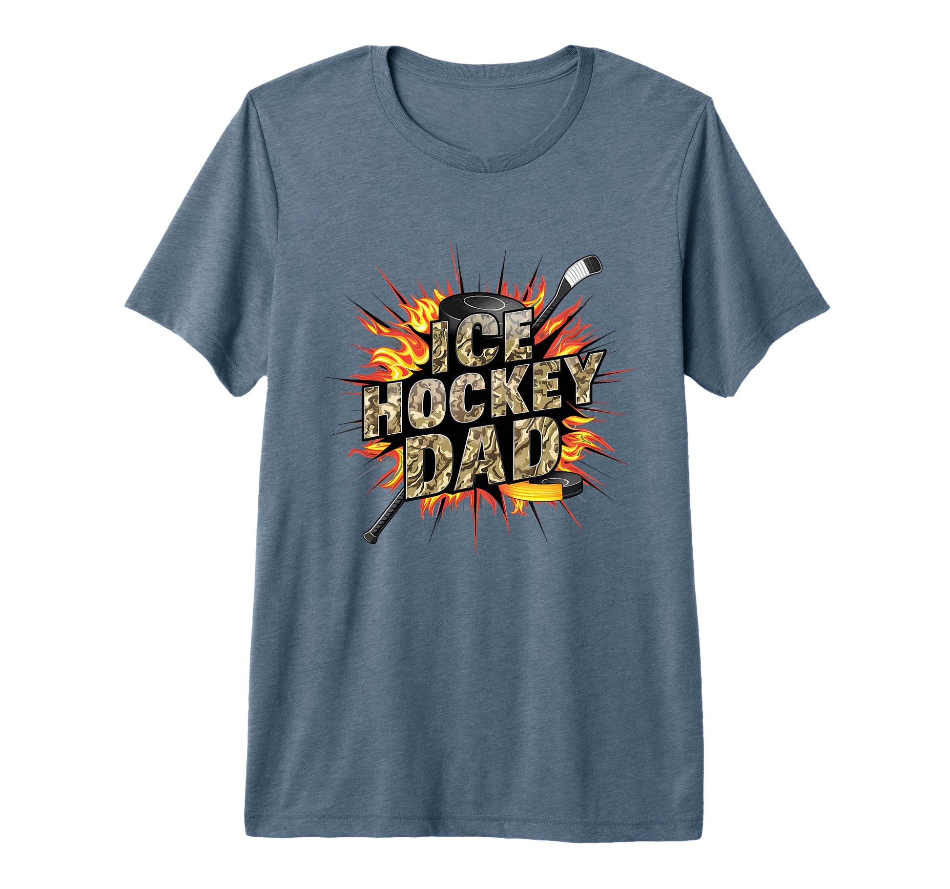Ice Hockey Dad Player Tri Blend T-Shirt - Minimalist Print Unisex - T-Shirt, Sweatshirt, Hoodie