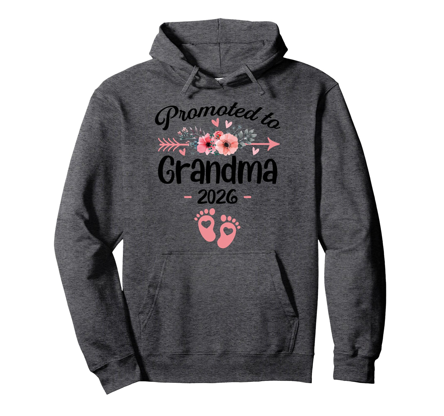 Promoted To Grandma Est 2026 Floral Hoodie - Minimalist Print Men Women - T-Shirt, Sweatshirt, Hoodie