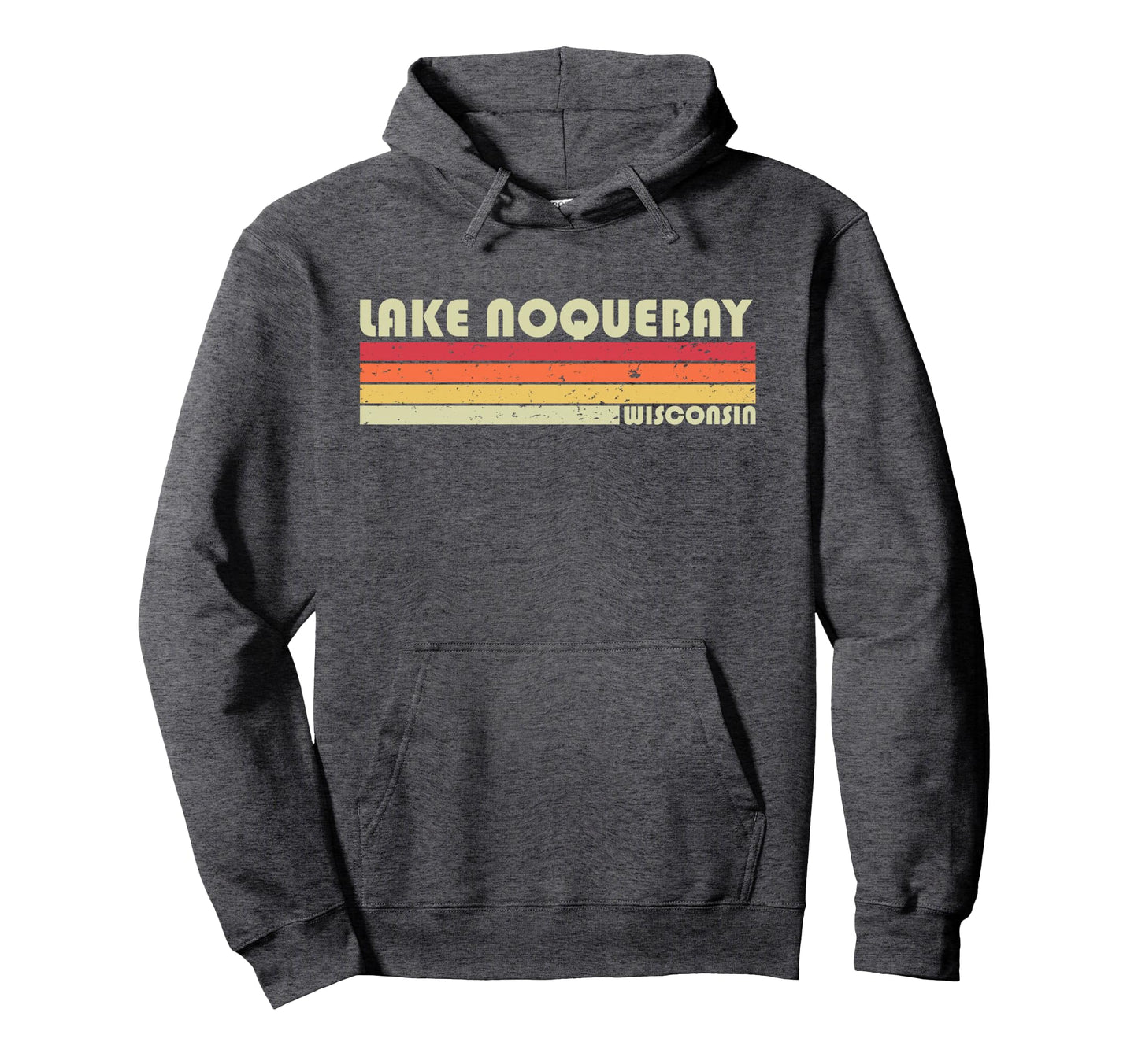 Lake Noquebay Wisconsin Funny Fishing Hoodie - Novelty Apparel Unisex - T-Shirt, Sweatshirt, Hoodie