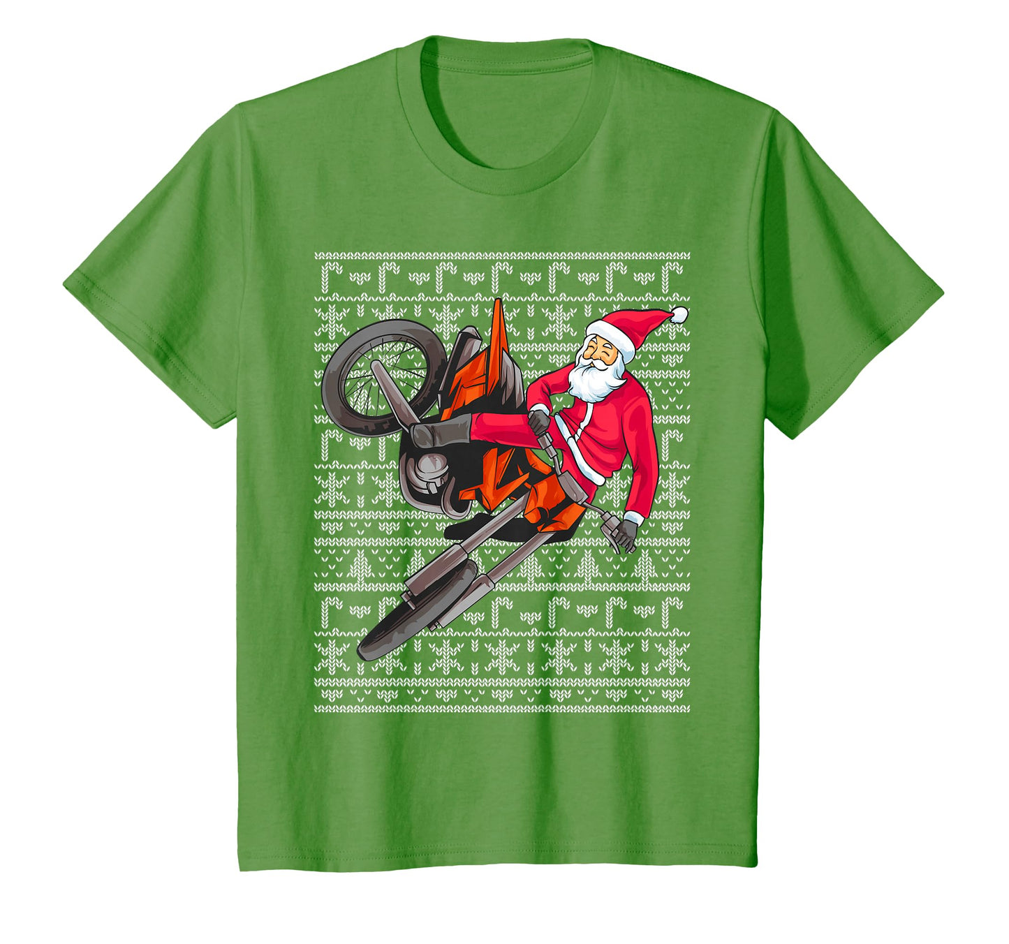 Motocross Santa Claus Ugly Dirt Bike T-Shirt - Trendy Graphic for Adults - T-Shirt, Sweatshirt, Hoodie