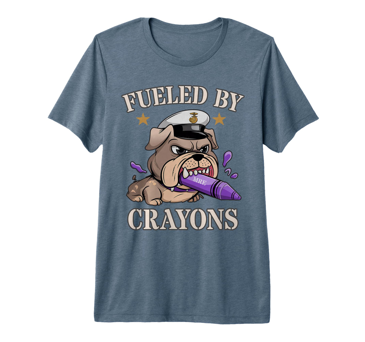 Funny Fueled Crayons Bulldog Powered T-Shirt - Streetwear Style for Adults - T-Shirt, Sweatshirt, Hoodie