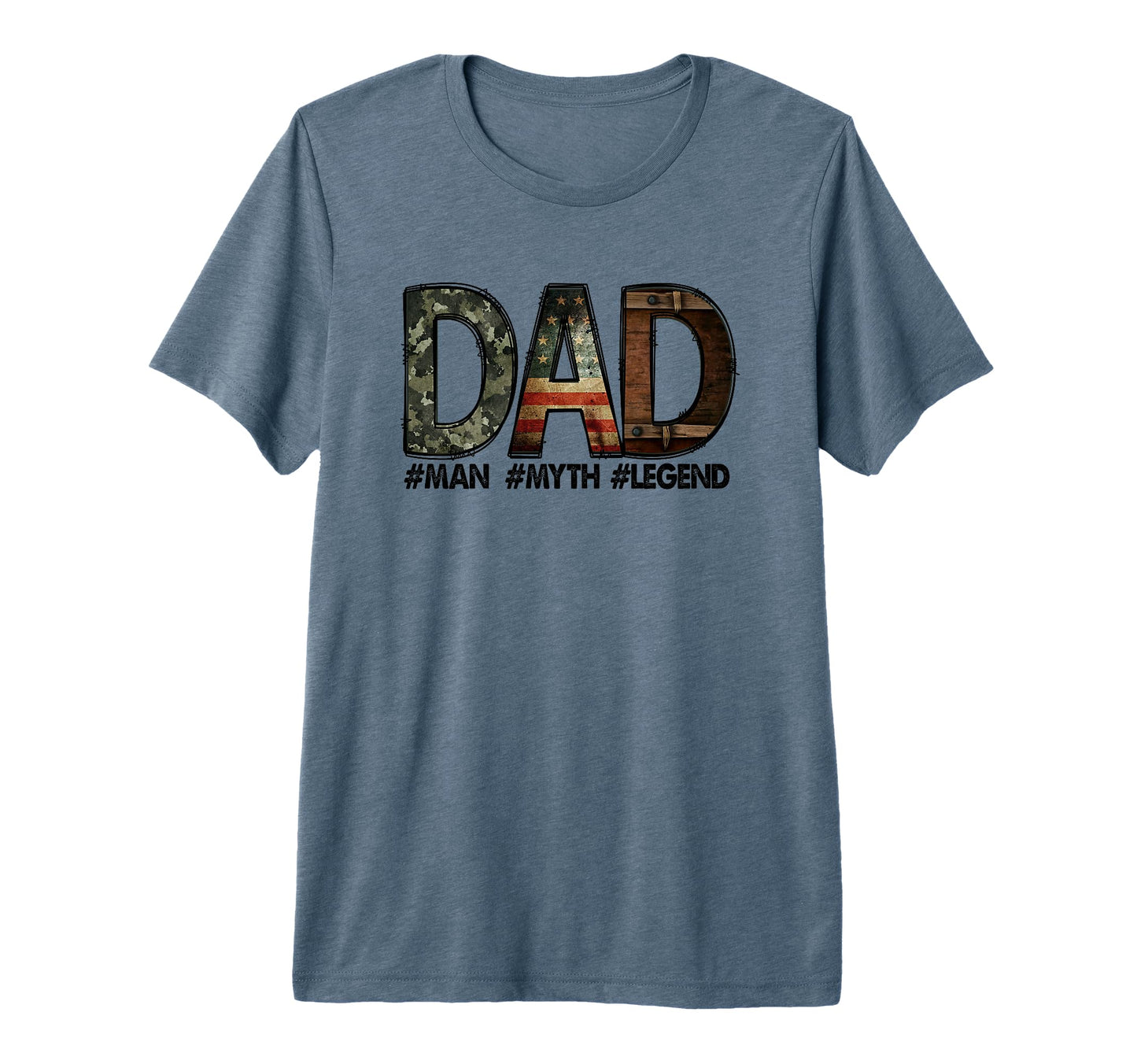 Dad Myth Legend Patriotic Pride Tri T-Shirt - Unique Graphic Men Women - T-Shirt, Sweatshirt, Hoodie