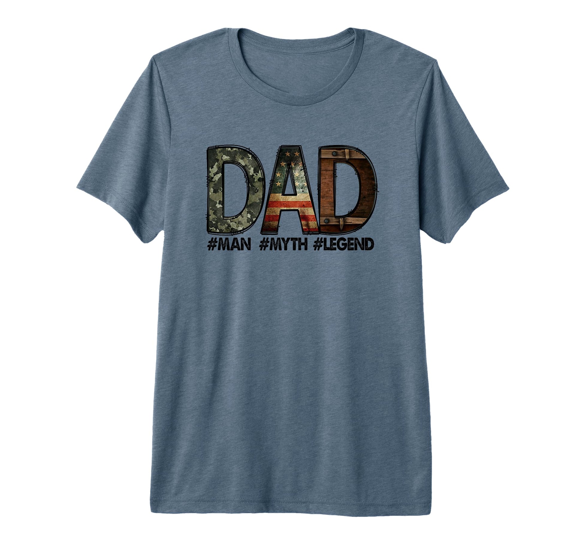 Dad Myth Legend Patriotic Pride Tri T-Shirt - Unique Graphic Men Women - T-Shirt, Sweatshirt, Hoodie