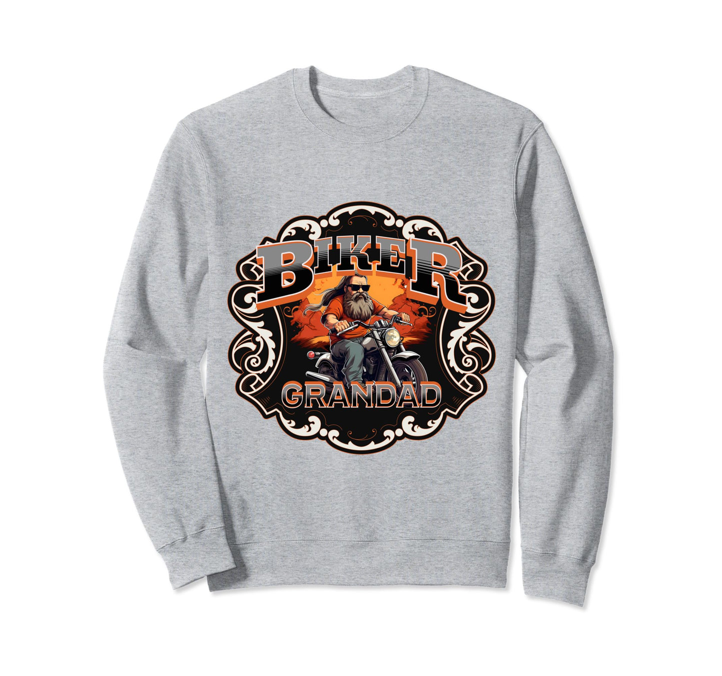 Mens Motorbike Biker Grandpa Sweatshirt - Unique Graphic Unisex - T-Shirt, Sweatshirt, Hoodie