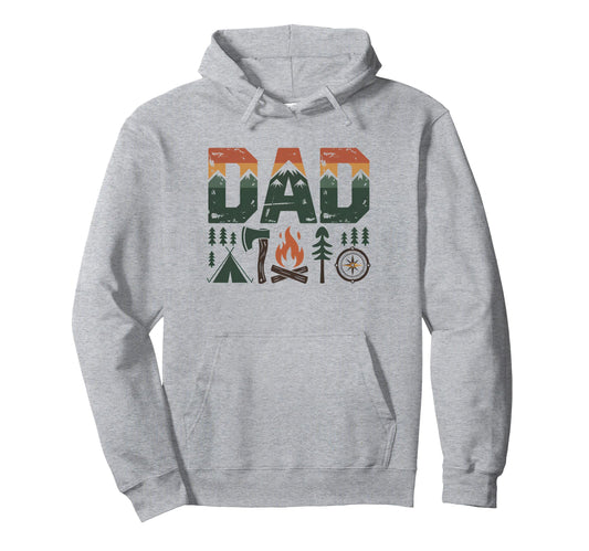 Camping Dad Bushcraft Outdoor Hiking Hoodie - Trendy Graphic Men Women - T-Shirt, Sweatshirt, Hoodie
