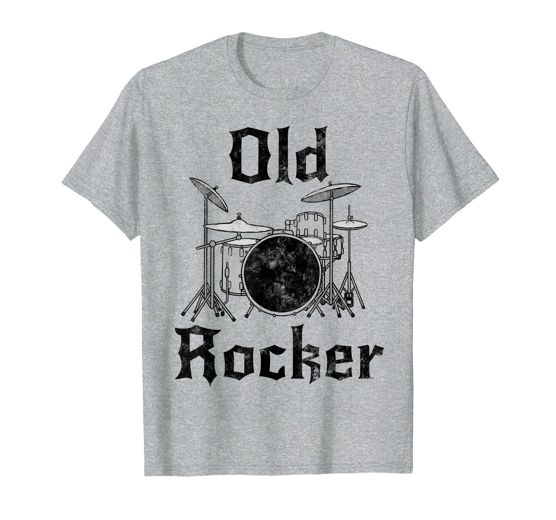 Old Rocker Drummer Retirement Fathers T-Shirt - Custom Art Print Unisex - T-Shirt, Sweatshirt, Hoodie