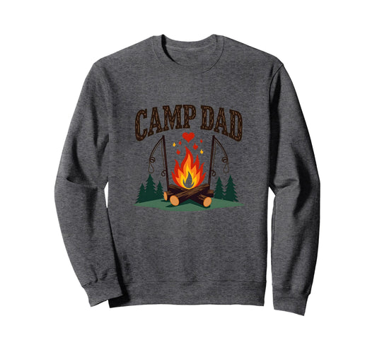 Camp Dad Outdoor Adventure Campfire Sweatshirt - Aesthetic Graphic Unisex - T-Shirt, Sweatshirt, Hoodie