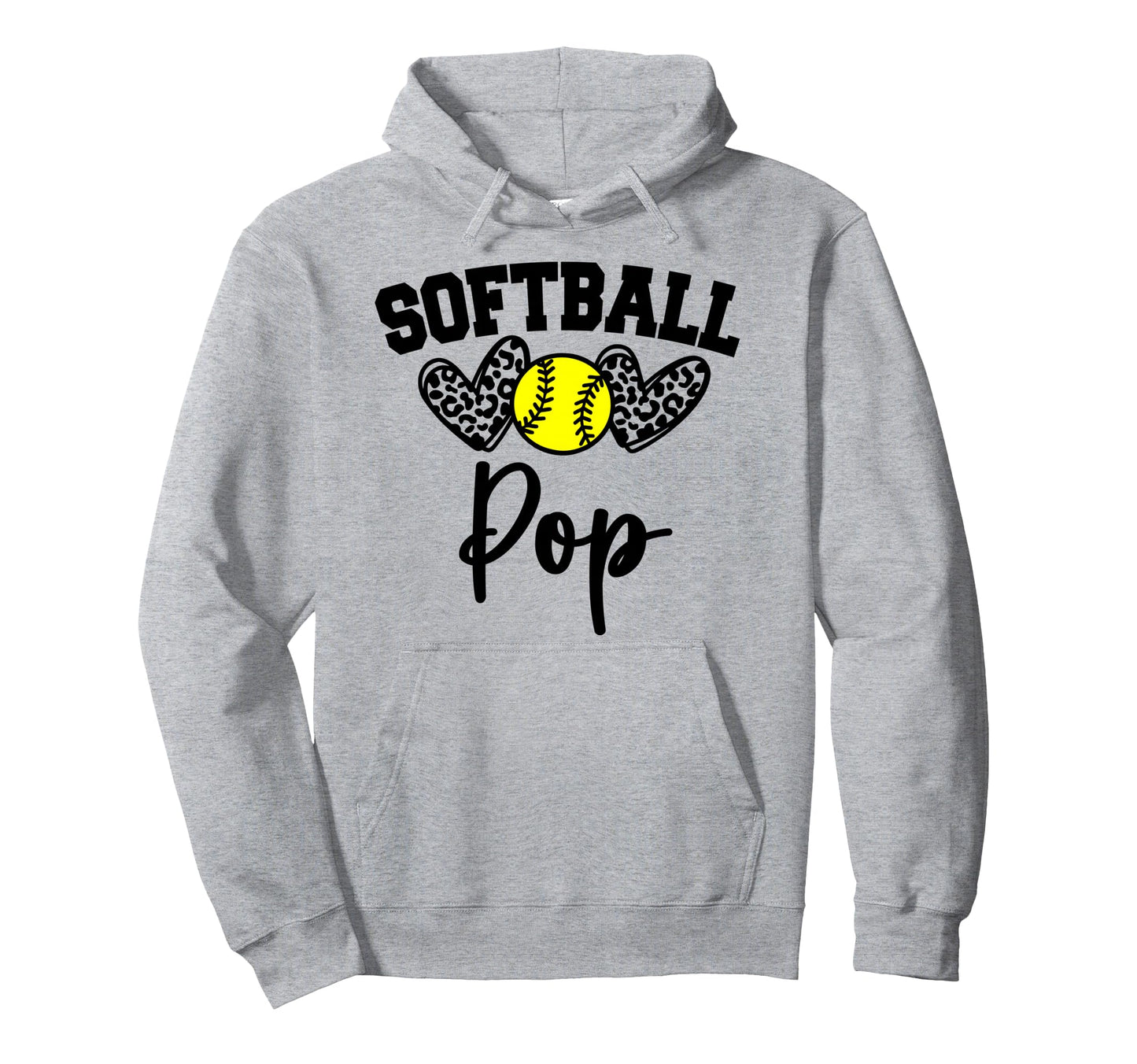 Personalized Softball Heart Pop Hoodie - Fun Novelty Design Men Women - T-Shirt, Sweatshirt, Hoodie