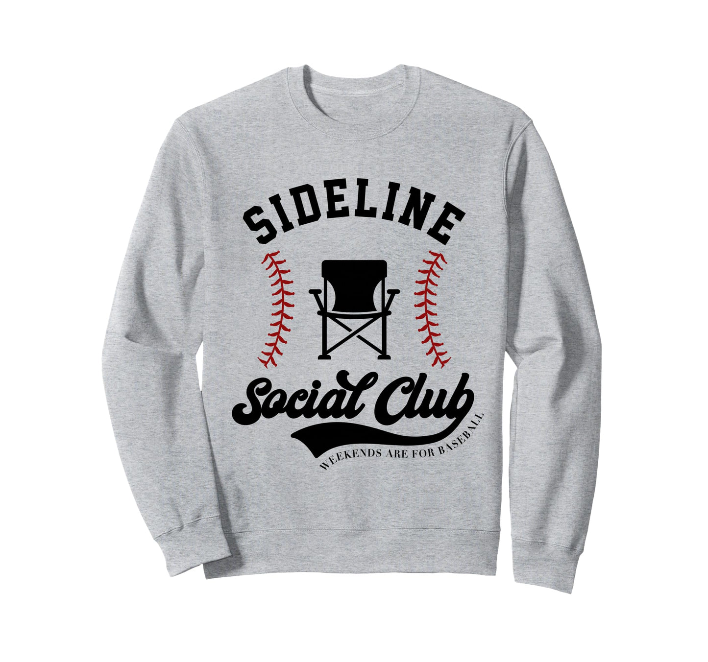 Sideline Social Club Baseball Sweatshirt - Aesthetic Graphic for Adults - T-Shirt, Sweatshirt, Hoodie