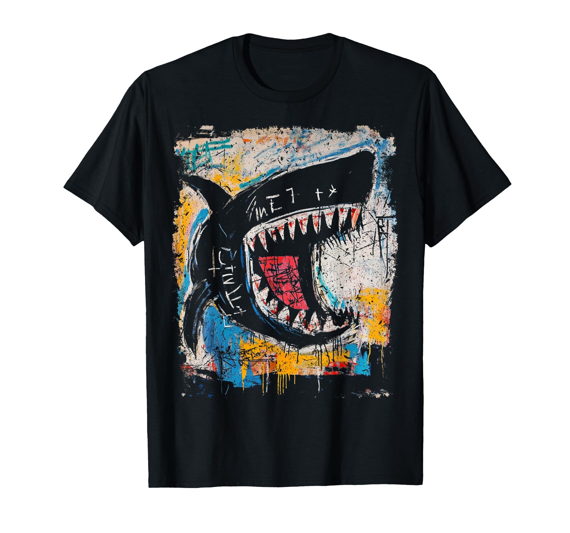 Pop Art Shark 90S Mens Graffiti T-Shirt - Streetwear Style Unisex - T-Shirt, Sweatshirt, Hoodie