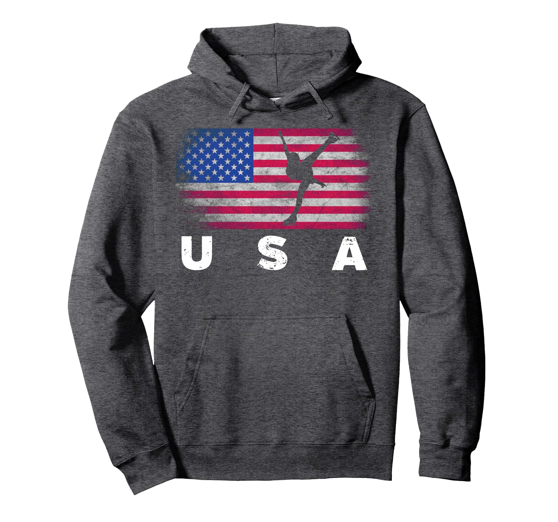 American Flag Figure Skating Us Hoodie - Custom Art Print for Adults - T-Shirt, Sweatshirt, Hoodie