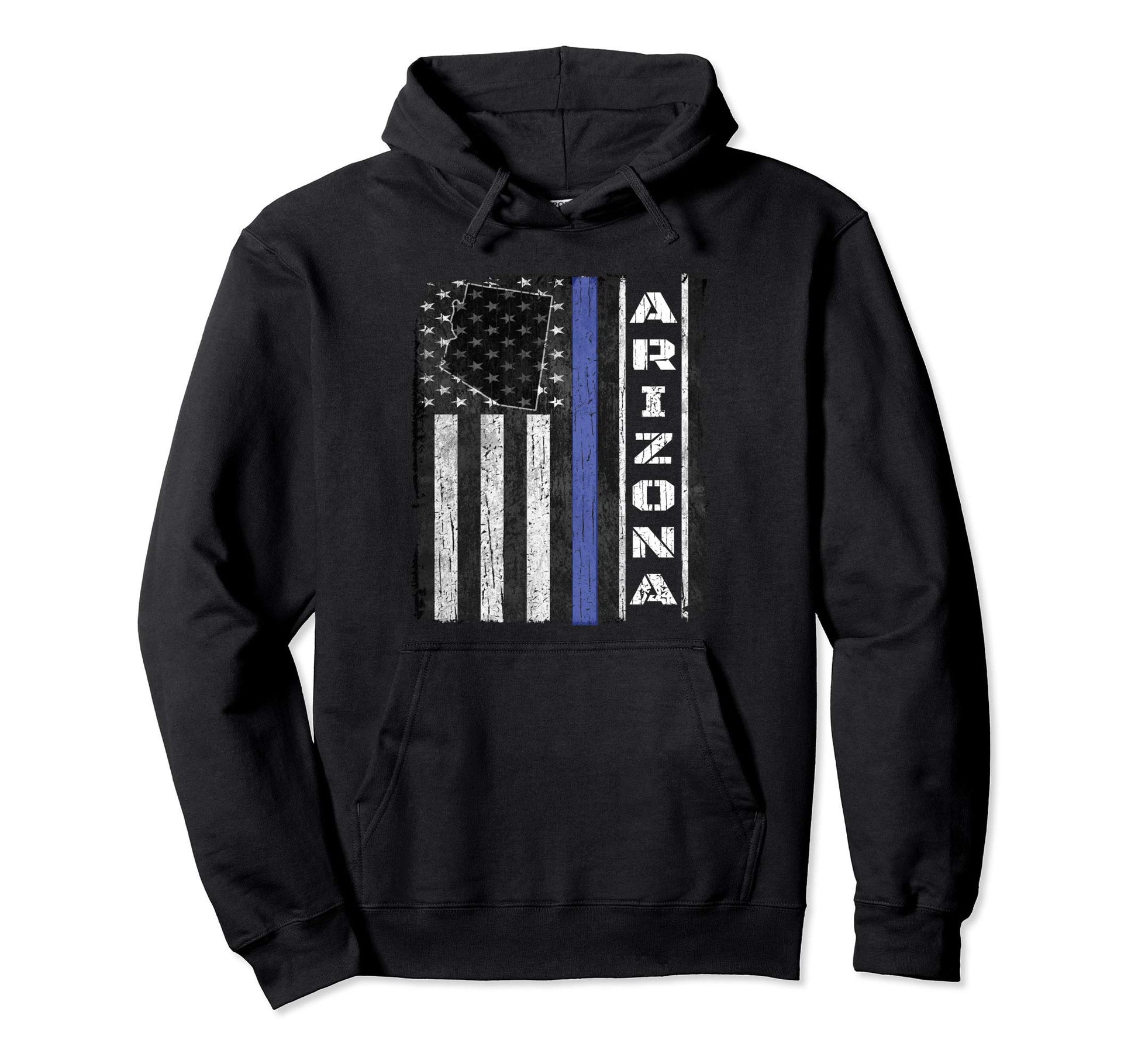 Arizona Thin Blue Line Police Flag Cop Hoodie - Graphic Print Men Women - T-Shirt, Sweatshirt, Hoodie