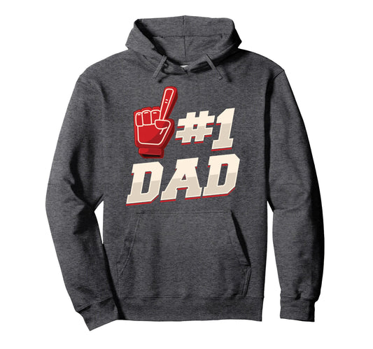 Athletic 1 Dad Number 1 Father Hoodie - Casual Everyday Wear for Adults - T-Shirt, Sweatshirt, Hoodie