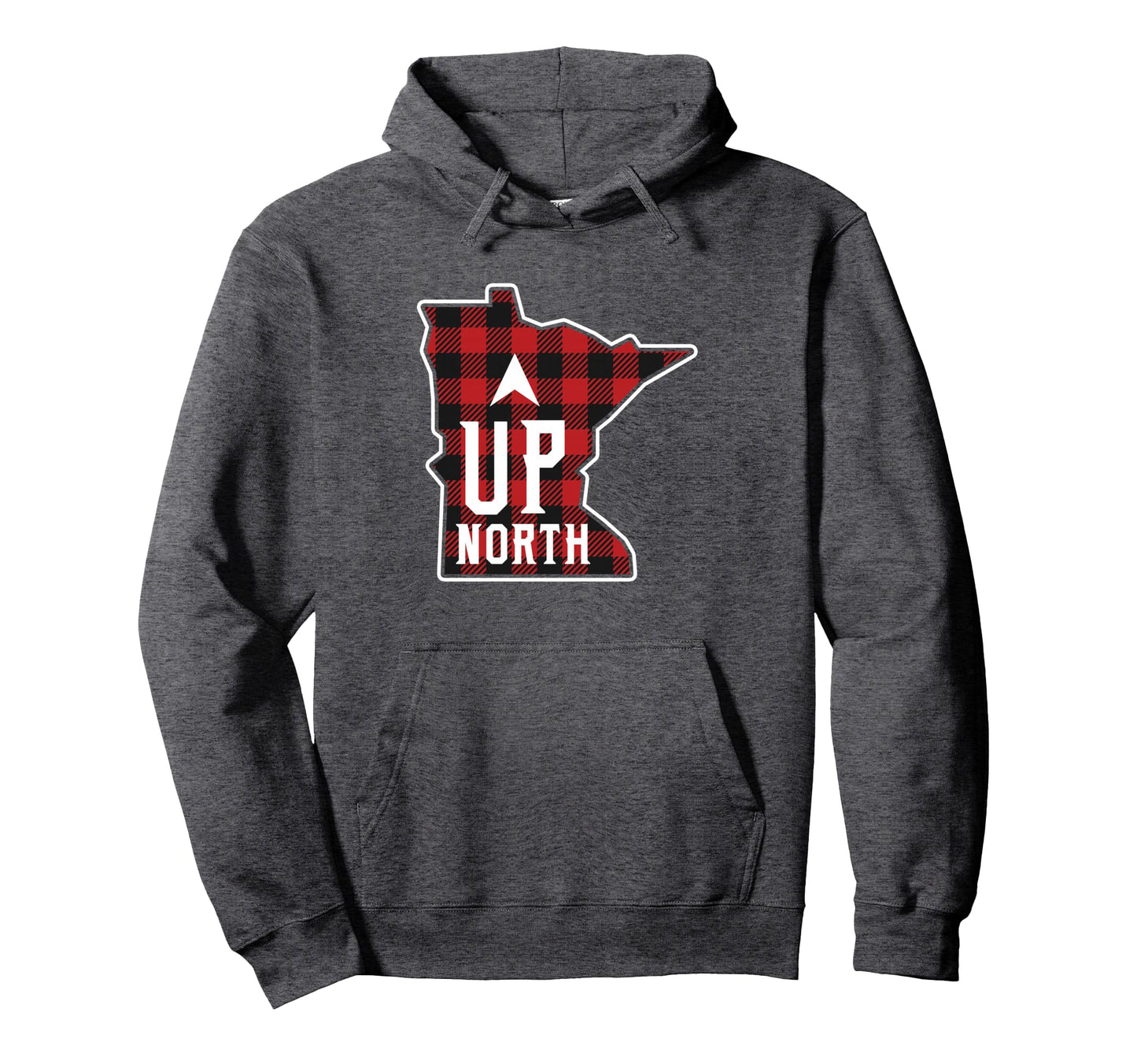 Minnesota Up North Compass Buffalo Plaid Hoodie - Unique Graphic Men Women - T-Shirt, Sweatshirt, Hoodie