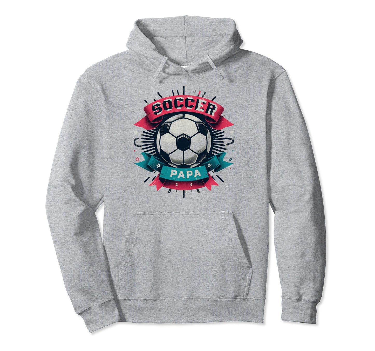 Soccer Papa Family Matching Dad Hoodie - Minimalist Print for Adults - T-Shirt, Sweatshirt, Hoodie