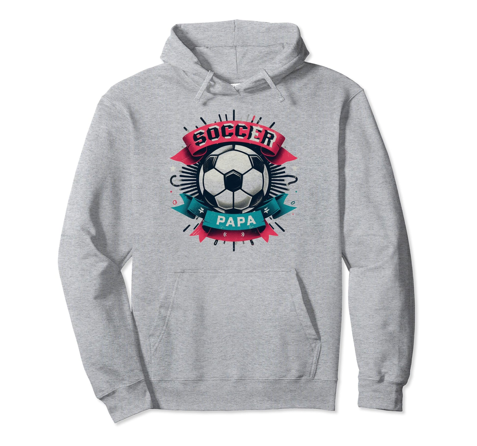 Soccer Papa Family Matching Dad Hoodie - Minimalist Print for Adults - T-Shirt, Sweatshirt, Hoodie