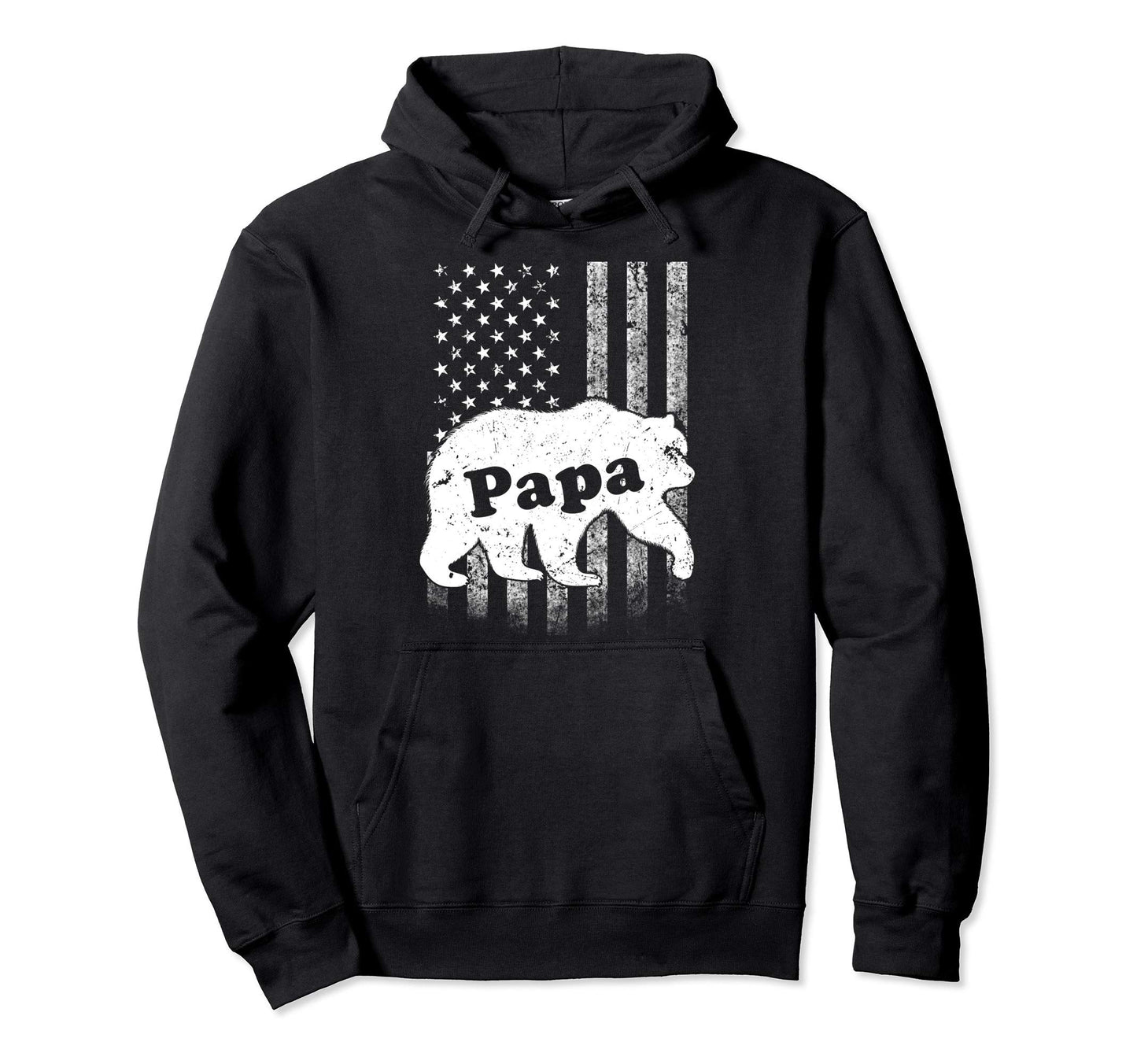 Mens Papa Bear Usa American Flag Gift Hoodie - Minimalist Print for Adults - T-Shirt, Sweatshirt, Hoodie