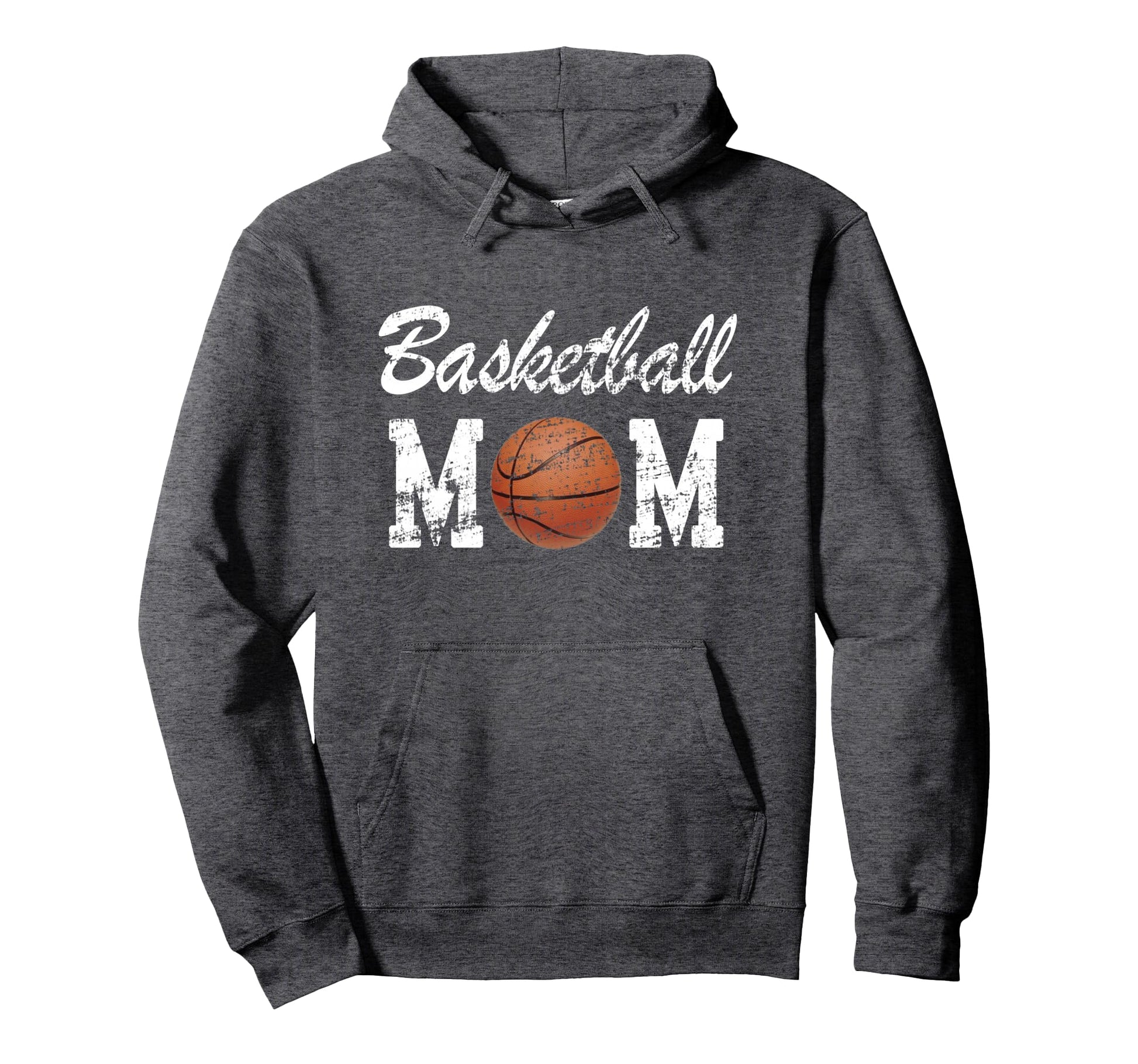 Basketball Mom Novelty Distressed Hoodie - Unique Graphic Men Women - T-Shirt, Sweatshirt, Hoodie
