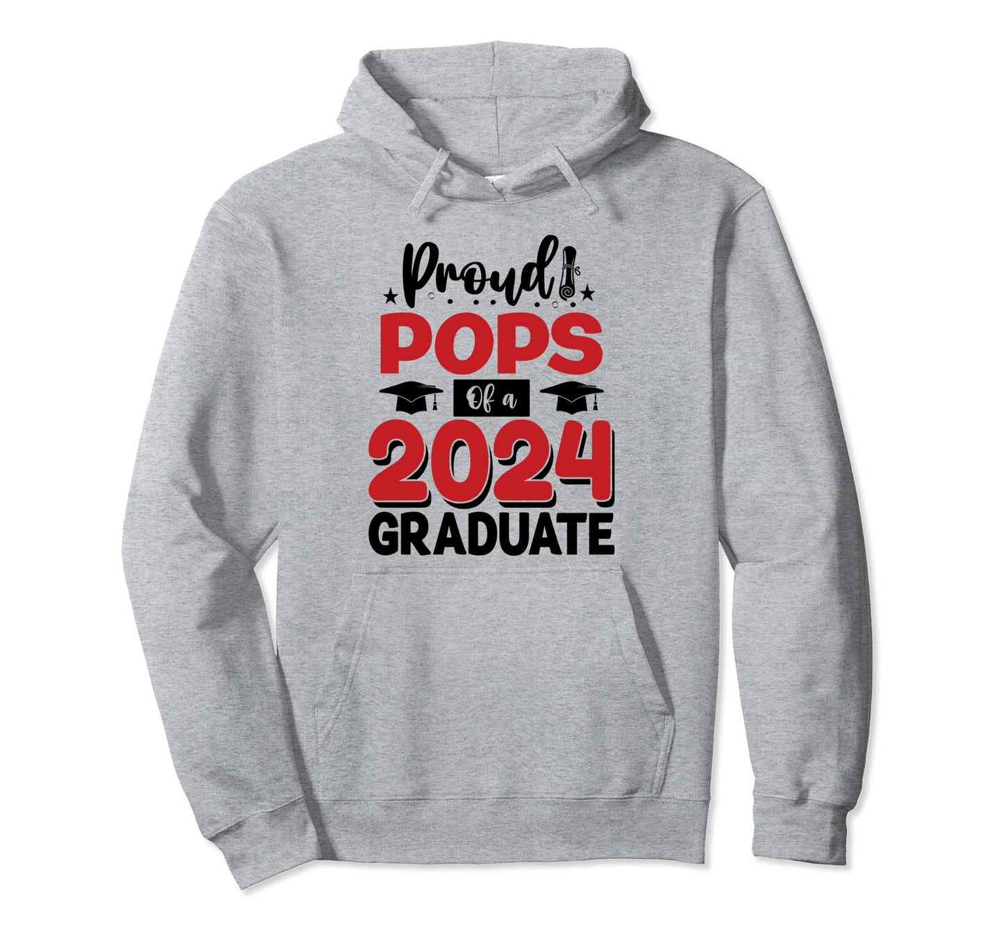 Proud Pops Class 2024 Graduate Senior Hoodie - Minimalist Print Men Women - T-Shirt, Sweatshirt, Hoodie