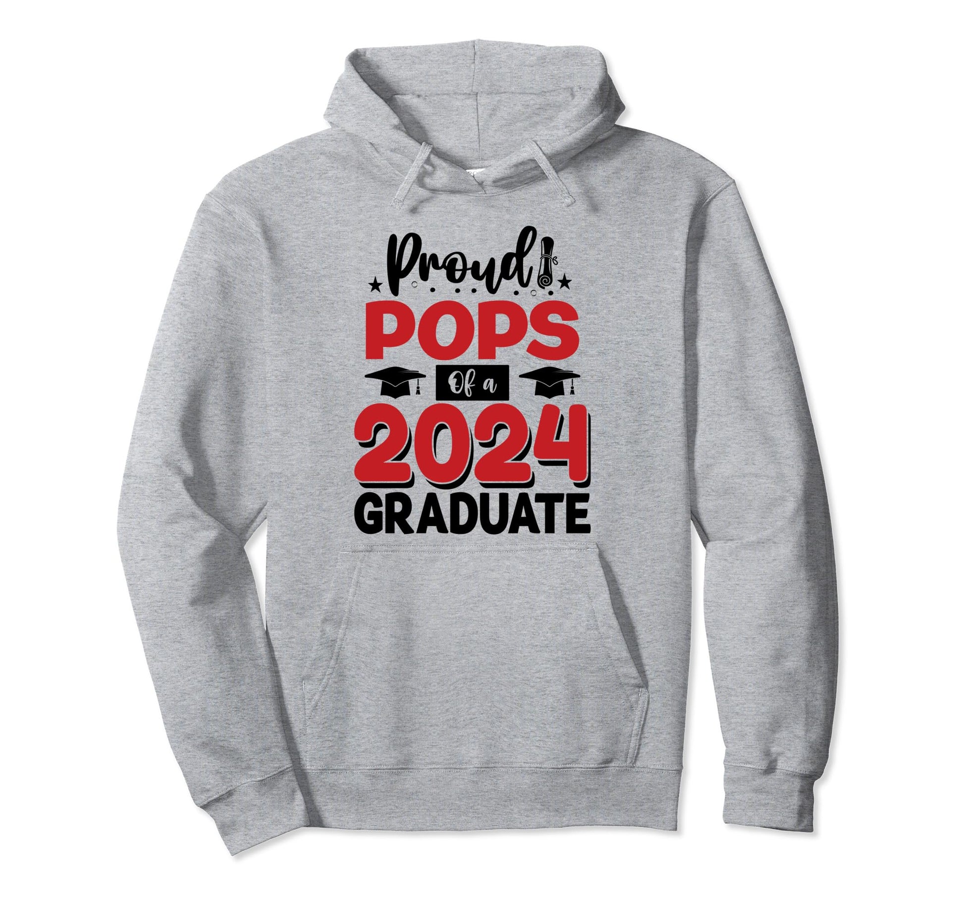 Proud Pops Class 2024 Graduate Senior Hoodie - Minimalist Print Men Women - T-Shirt, Sweatshirt, Hoodie