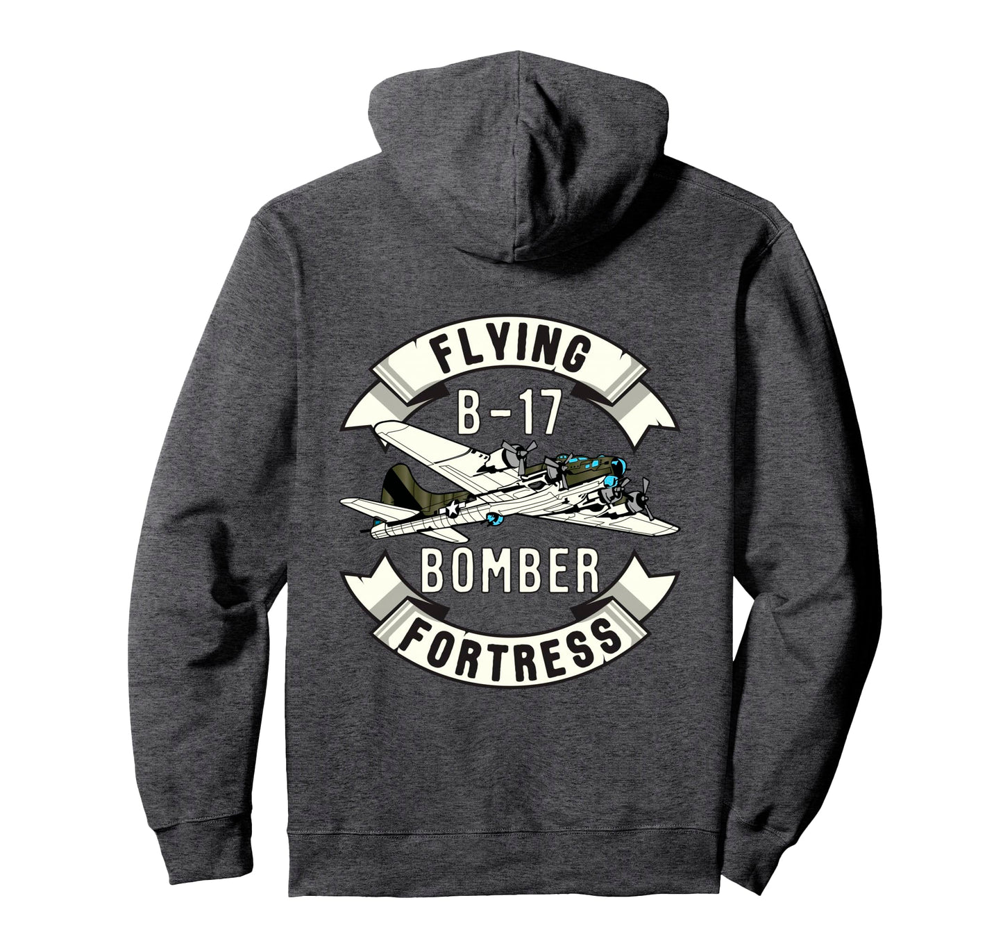 B 17 Bomber Ww2 Plane Aircraft Hoodie - Fun Novelty Design for Adults - T-Shirt, Sweatshirt, Hoodie