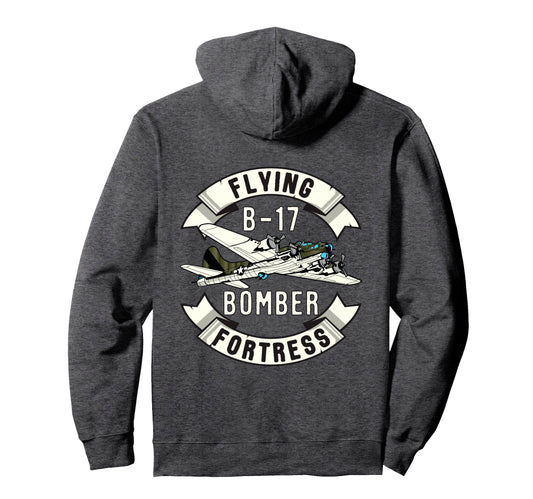 B 17 Bomber Ww2 Plane Aircraft Hoodie - Fun Novelty Design for Adults - T-Shirt, Sweatshirt, Hoodie