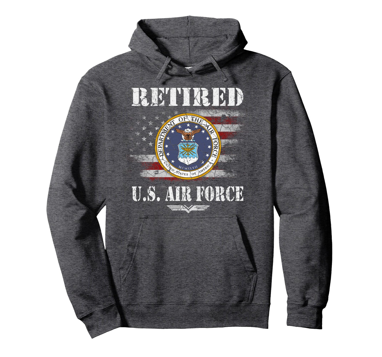 Retired Us Air Force Veteran Usaf Hoodie - Unique Graphic Men Women - T-Shirt, Sweatshirt, Hoodie