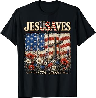 Vintage Jesus JesUSAves Saves USA 250 Years 1776 2026 Women T-Shirt Unisex T-shirt, Sweatshirt, Hoodie, Long Sleeve Tee - T-Shirt, Sweatshirt, Hoodie